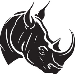rhino head logo icon vector illustration template