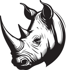 rhino head logo icon vector illustration template © serdjo13