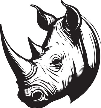 rhino head logo icon vector illustration template