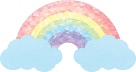 rainbow and clouds vector image or clipart