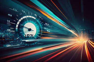 High speed with speed gauge accelerate