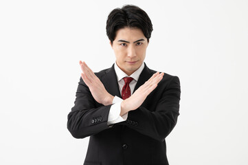 ビジネスマンポートレート　拒否する男性