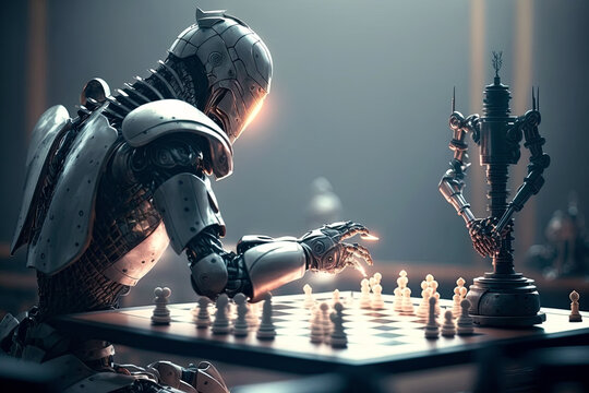 Robot Playing Chess Artificial Intelligence Free Stock Photo