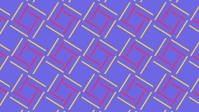 Simple shape geometric patterns background in 4K 60FPS. Anime manga style simple geometric pattern wallpaper. Seamless pattern bg.