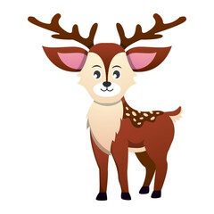 Reindeer cartoon character . Vector .