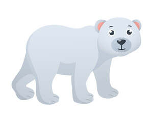 Polar bear cartoon character . Vector .