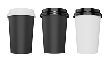 coffee cup 3d isolated white black no background