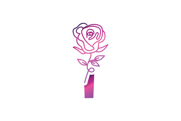 Character I Monogram Colorful Pink and Purple decorative alphabetic letters abc logo design