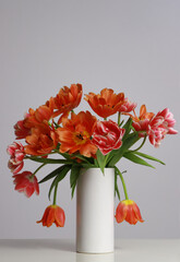 vase with tulips