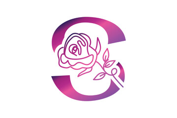 Character S Monogram Colorful Pink and Purple decorative alphabetic letters abc logo design