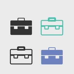 Briefcase solid art vector icon isolated on white background.  filled symbol in a simple flat trendy modern style for your website design, logo, and mobile app