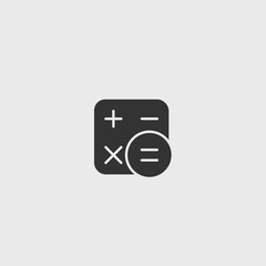 Calculator solid art vector icon isolated on white background.  filled symbol in a simple flat trendy modern style for your website design, logo, and mobile app