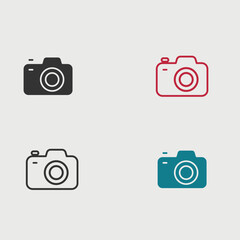 Camera solid art vector icon isolated on white background.  filled symbol in a simple flat trendy modern style for your website design, logo, and mobile app