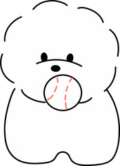 遊んでほしいボールを持ったビジョンフリーゼ