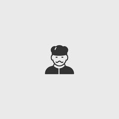 Chef solid art vector icon isolated on white background.  filled symbol in a simple flat trendy modern style for your website design, logo, and mobile app
