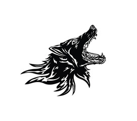 Wolf Face Icon Silhouette, art vector design