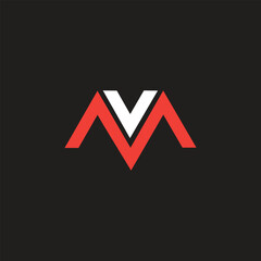 Mv or vm logo design vector templates  - obrazy, fototapety, plakaty