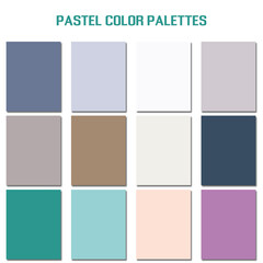 Fototapeta premium Abstract pastel color palettes set, multi color combination palettes background for ui ux design
