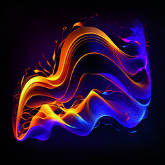 Obraz premium Futuristic, Colorfull and Hi-tech Wave Illustration created with Generative AI Technology