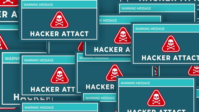 hacker attact Many Windows - 2D Transition animation background. Concepts of approval, acceptance and showing satisfaction. Poping sign animation.