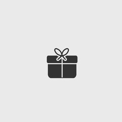 Gift Box solid art vector icon isolated on white background.  filled symbol in a simple flat trendy modern style for your website design, logo, and mobile app