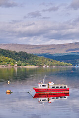 fishing boat on the lake