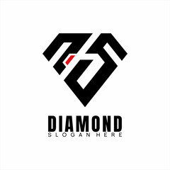 Diamond letter N S geometric logo design.