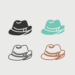 Hat solid art vector icon isolated on white background.  filled symbol in a simple flat trendy modern style for your website design, logo, and mobile app