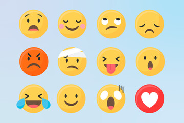 set of smileys with emotions
