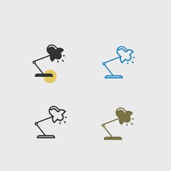 Lamp solid art vector icon isolated on white background.  filled symbol in a simple flat trendy modern style for your website design, logo, and mobile app