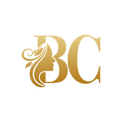 Initial BC face beauty logo design templates
