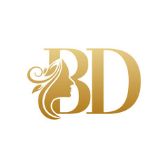 Initial BD face beauty logo design templates