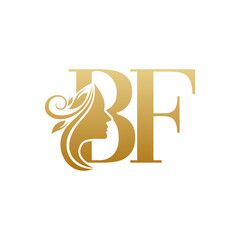 Initial BF face beauty logo design templates