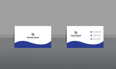 Fototapeta premium blue color business card, clean visiting card