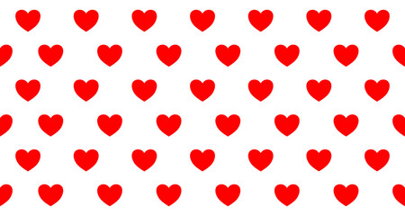 Red and pink love heart seamless pattern illustration on transparent background.  Valentine's day holiday backdrop texture. Valentines day background. 