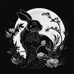 Year of the Black Rabbit created with Generative AI Technology - 570526798