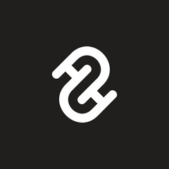 letter h2 linked loop logo vector