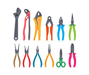 Collection of repair tools vector design