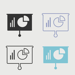 Presentation solid art vector icon isolated on white background.  filled symbol in a simple flat trendy modern style for your website design, logo, and mobile app