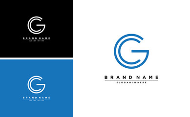simple letter GC logo CG vector monogram template