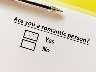 Fototapeta premium Questionnaire about Valentines day.