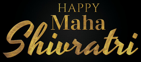 Happy maha shivratri golden calligraphy design banner