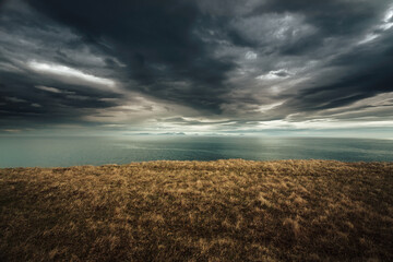 Beautiful landscape in Iceland with a dramatic light