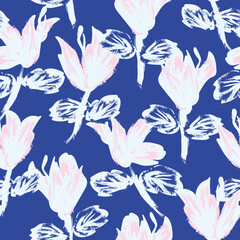 Floral Brush strokes Seamless Pattern Design