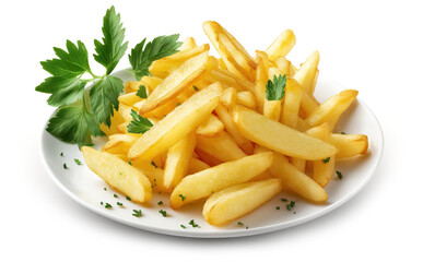 Delicious potato fries cut out. Based on Generative AI