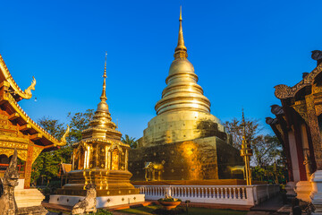 Naklejka premium Stupa at Wat Phra Singh in Chiang Mai, Thailand