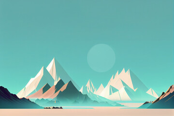 Fototapeta na wymiar illustration of a mountain landscape
