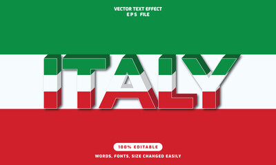 ITALY words editable 3d text effects template, stylish font vector illustration