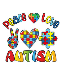 Peace Love Autism T-shirt Design