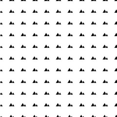 Square seamless background pattern from geometric shapes. The pattern is evenly filled with big black mountains symbols. Vector illustration on white background